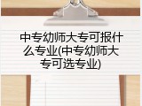 中专幼师大专可报什么专业(中专幼师大专可选专业)
