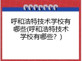 呼和浩特技术学校有哪些(呼和浩特技术学校有哪些？)