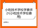小吃技术学校学费多少(小吃技术学校费用)