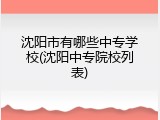 沈阳市有哪些中专学校(沈阳中专院校列表)