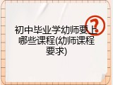 初中毕业学幼师要上哪些课程(幼师课程要求)