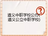 遵义中职学校公办(遵义公立中职学校)