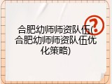 合肥幼师师资队伍(合肥幼师师资队伍优化策略)