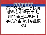 秦皇岛电焊工学校有哪些专业啊女生-培训的(秦皇岛电焊工学校女生培训专业概览)
