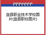 盘县职业技术学校图片(盘县职校图片)