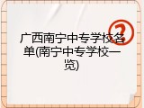 广西南宁中专学校名单(南宁中专学校一览)