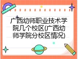 广西幼师职业技术学院几个校区(广西幼师学院分校区情况)