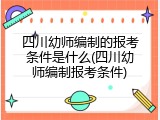 四川幼师编制的报考条件是什么(四川幼师编制报考条件)