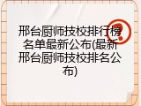 邢台厨师技校排行榜名单最新公布(最新邢台厨师技校排名公布)