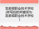 龙泉驿职业技术学校(改写后的关键词为：龙泉驿职业技术学校)