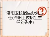 洛阳卫校招生办刘主任(洛阳卫校招生主任刘先生)