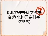 湖北护理专科学校排名(湖北护理专科学校排名)