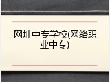 网址中专学校(网络职业中专)