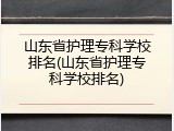 山东省护理专科学校排名(山东省护理专科学校排名)