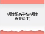 铜陵职高学校(铜陵职业高中)