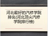 河北最好的汽修学院排名(河北顶尖汽修学院排行榜)