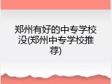 郑州有好的中专学校没(郑州中专学校推荐)