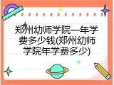 郑州幼师学院一年学费多少钱(郑州幼师学院年学费多少)