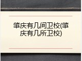 肇庆有几间卫校(肇庆有几所卫校)
