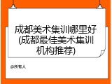 成都美术集训哪里好(成都最佳美术集训机构推荐)