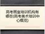 高考画室培训机构有哪些(高考美术培训中心概览)
