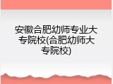 安徽合肥幼师专业大专院校(合肥幼师大专院校)
