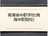 青海省中职学校(青海中职院校)