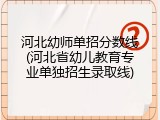 河北幼师单招分数线(河北省幼儿教育专业单独招生录取线)