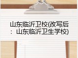 山东临沂卫校(改写后：山东临沂卫生学校)
