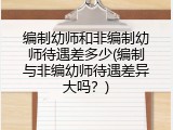 编制幼师和非编制幼师待遇差多少(编制与非编幼师待遇差异大吗？)