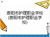 贵阳市护理职业学校(贵阳市护理职业学校)
