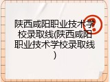 陕西咸阳职业技术学校录取线(陕西咸阳职业技术学校录取线)