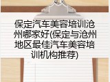 保定汽车美容培训沧州哪家好(保定与沧州地区最佳汽车美容培训机构推荐)