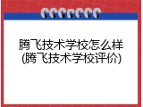 腾飞技术学校怎么样(腾飞技术学校评价)