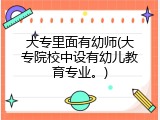 大专里面有幼师(大专院校中设有幼儿教育专业。)