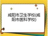 咸阳市卫生学校(咸阳市医科学校)