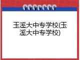 玉溪大中专学校(玉溪大中专学校)