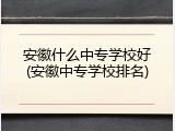 安徽什么中专学校好(安徽中专学校排名)