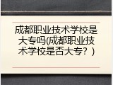 成都职业技术学校是大专吗(成都职业技术学校是否大专？)