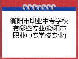 衡阳市职业中专学校有哪些专业(衡阳市职业中专学校专业)