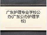 广东护理专业学校公办(广东公办护理学校)