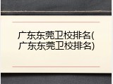 广东东莞卫校排名(广东东莞卫校排名)