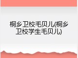 桐乡卫校毛贝儿(桐乡卫校学生毛贝儿)