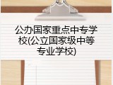 公办国家重点中专学校(公立国家级中等专业学校)