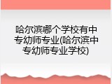 哈尔滨哪个学校有中专幼师专业(哈尔滨中专幼师专业学校)