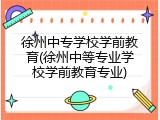 徐州中专学校学前教育(徐州中等专业学校学前教育专业)