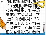 昆明幼师编制报考条件(昆明幼师编制报考条件结果：1. 学历要求：本科及以上学历2. 年龄限制：35周岁以下3. 专业背景：教育学、心理学等相关专业知识4. 教师资格证书：持有有效的幼儿园教师资格证书5