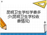 昆明卫生学校学费多少(昆明卫生学校收费情况)