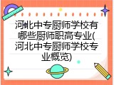 河北中专厨师学校有哪些厨师职高专业(河北中专厨师学校专业概览)