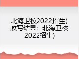 北海卫校2022招生(改写结果：北海卫校2022招生)